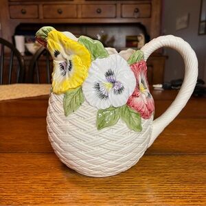 Fitz and Floyd Pansy Parade pitcher